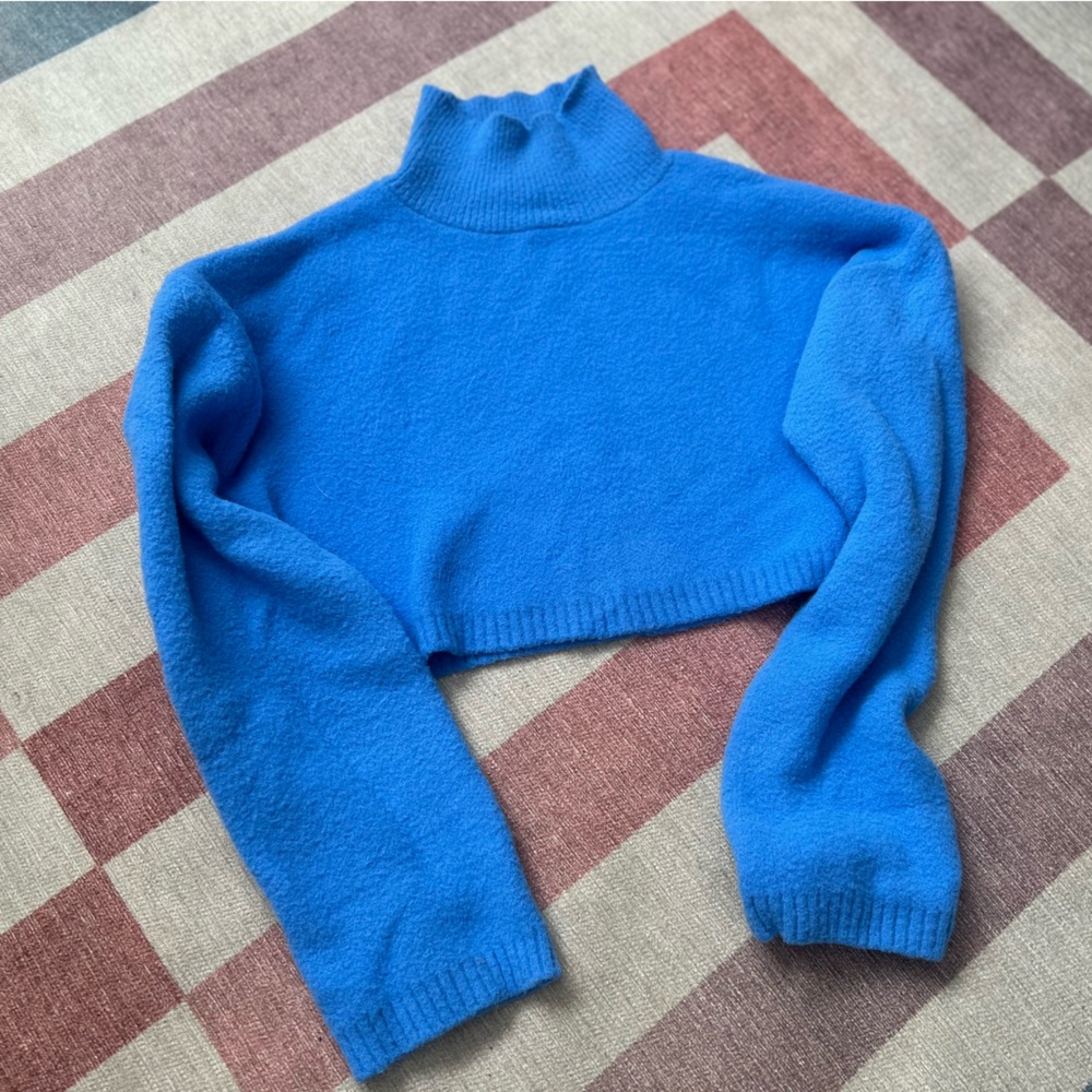 Zara Sky Blue Knit Sweater - Picture 2 of 3